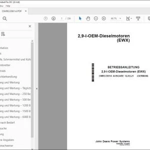 John Deere 2,9-l-OEM (EWX) BETRIEBSANLEITUNG OMRG39814 PDF