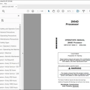 John Deere 2954D Processor Operator's Manual - PDF DOWNLOAD
