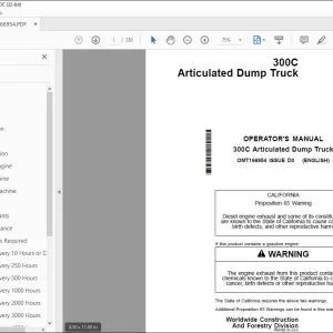 John Deere 300C Articulated Dump Truck Operator's Manual - PDF DOWNLOAD