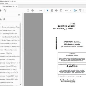 John Deere 310L Backhoe Loader Operator's Manual OMT446049X019 PDF