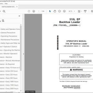 John Deere 310L EP Backhoe Loader Operator's Manual OMT425669X19 PDF