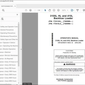 John Deere 310SL HL & 410L Loader Operator's Manual OMT426488X19 PDF