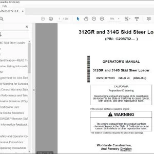 John Deere 312GR & 314G Loader Operator's Manual OMT413077X19 PDF