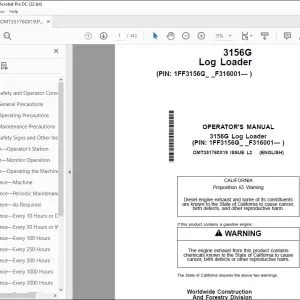 John Deere 3156G Log Loader Operator's Manual OMT351760X19 - PDF