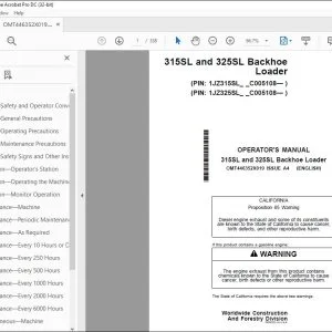 John Deere 315SL & 325SL Loader Operator's Manual OMT446352X019 PDF