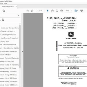 John Deere 318E, 320E & 324E Skid Steer Operation Manual PDF