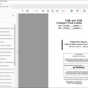 John Deere 319E & 323E Compact Track Loader Operator's Manual PDF