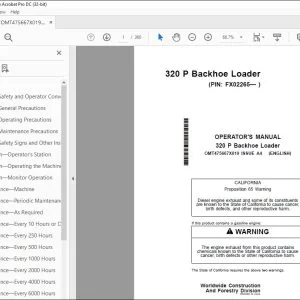 John Deere 320 P Loader Operator's Manual OMT475667X019 PDF