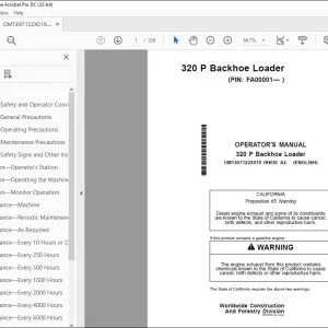 John Deere 320 P Backhoe Loader Operator's Manual OMT497122X019 PDF