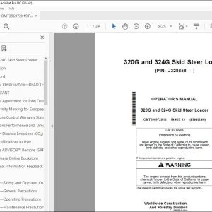 John Deere 320G & 324G Skid Steer Operation Manual PDF