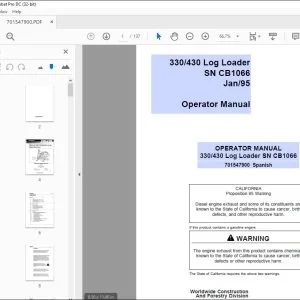 John Deere 330/430 Log Loader OPERATOR MANUAL 701547900 - PDF DOWNLOAD