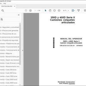 John Deere 350D y 400D Serie II Camión volquete MANUAL DEL OPERADOR PDF