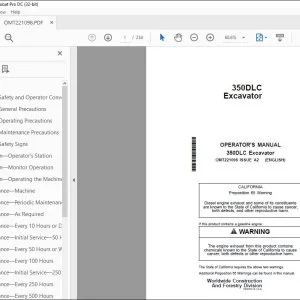John Deere 350DLC Excavator Operator's Manual - PDF DOWNLOAD