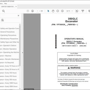 John Deere 350GLC Excavator Operator's Manual - PDF DOWNLOAD