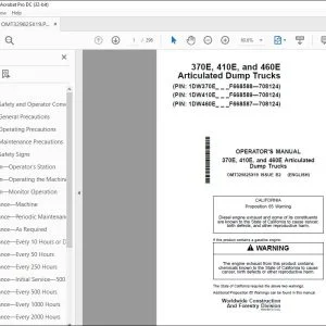 John Deere 370E, 410E & 460E Dump Truck Operation Manual PDF
