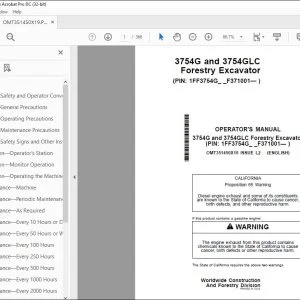 John Deere 3754G & 3754GLC Excavator Operation Manual PDF