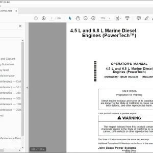 John Deere 4.5 L & 6.8 L Marine Diesel Engines (PowerTech™) Operator's Manual - PDF DOWNLOAD