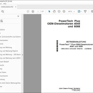 John Deere 4045 & 6068 PowerTech Plus-OEM BETRIEBSANLEITUNG PDF