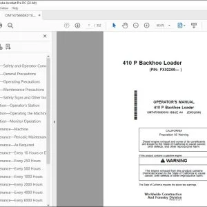 John Deere 410 P Backhoe Loader Operator's Manual OMT475668X019 - PDF DOWNLOAD