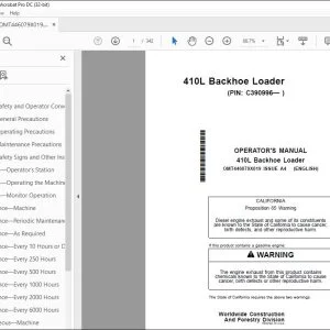 John Deere 410L Backhoe Loader Operator's Manual OMT446079X019 PDF