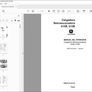 John Deere 415B, 515B Cargadora Retroexcavadora MANUEL DEL OPERADOR PDF