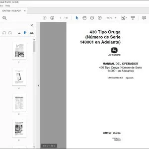 John Deere 430 Tipo Oruga MANUAL DEL OPERADOR OMT661158 - PDF DOWNLOAD