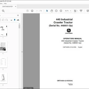 John Deere 440 Industrial Crawler Tractor Operators Manual PDF