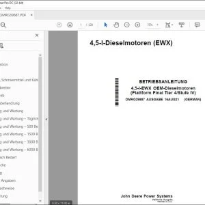 John Deere 4,5-l-Dieselmotoren (EWX) BETRIEBSANLEITUNG OMRG39887 PDF