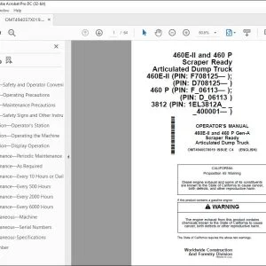 John Deere 460E-II & 460 P Gen-A Ready Dump Truck Operator's Manual PDF