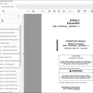John Deere 470GLC Excavator Operator's Manual OMT293261 - PDF DOWNLOAD