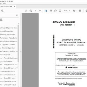 John Deere 470GLC Excavator Operator's Manual OMT377205X19 - PDF DOWNLOAD