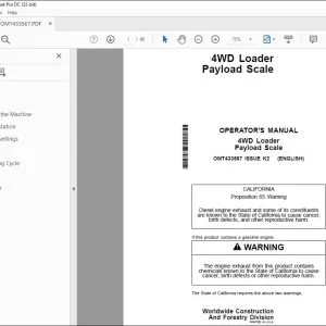 John Deere 4WD Loader Payload Scale Operator's Manual OMT433567 - PDF DOWNLOAD