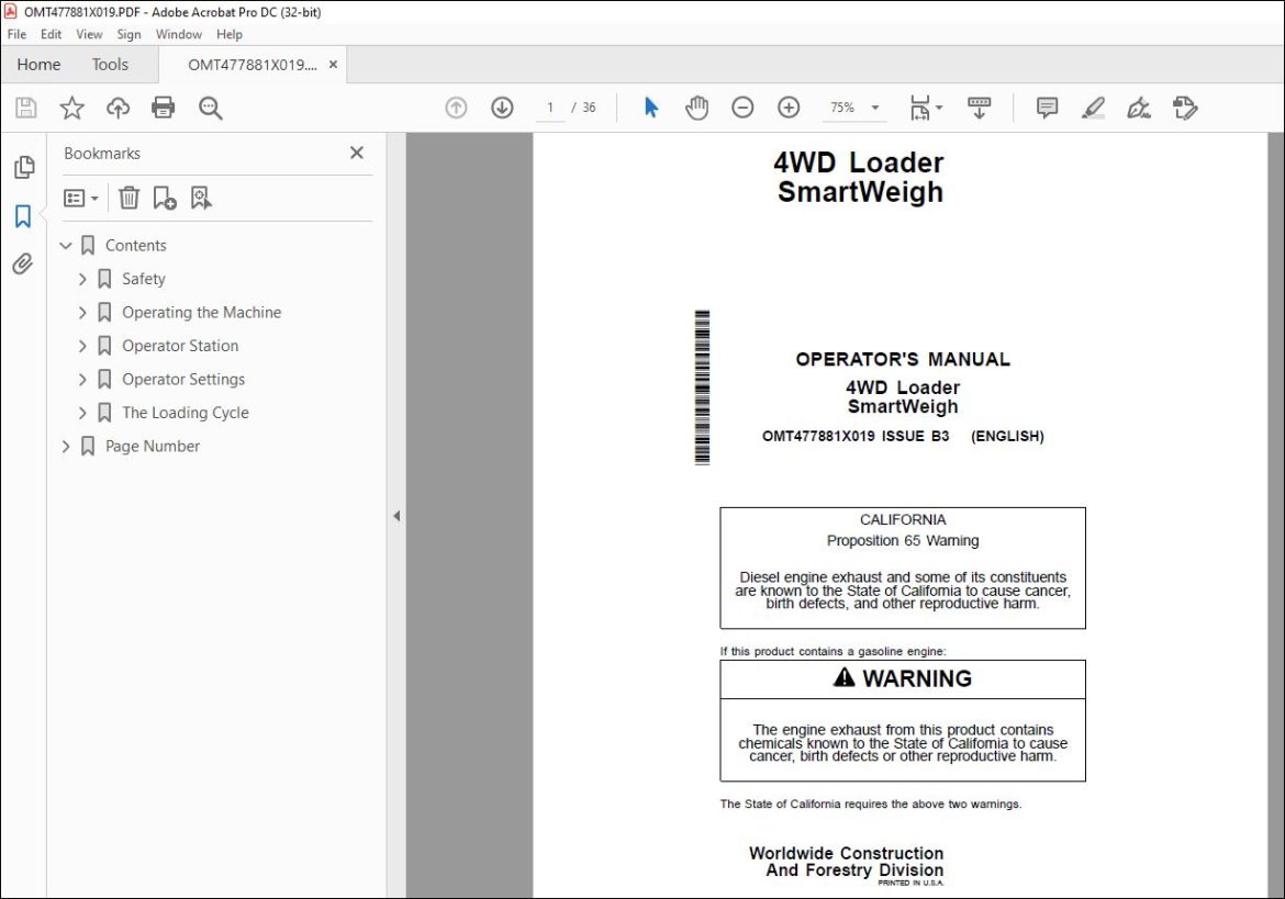 John Deere 4WD Loader SmartWeigh Operator's Manual - PDF DOWNLOAD ...