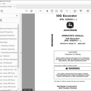 John Deere 50G Excavator Operator's Manual OMT333114 - PDF DOWNLOAD