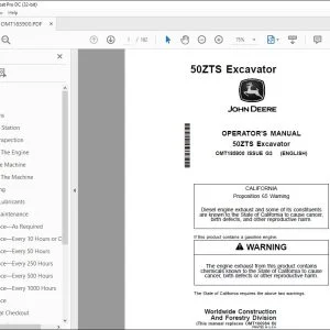 John Deere 50ZTS Excavator Operator's Manual OMT185900 - PDF DOWNLOAD