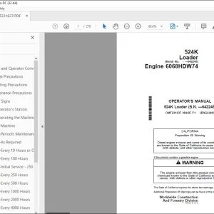 John Deere 524K Loader Operator's Manual OMT231637 - PDF DOWNLOAD
