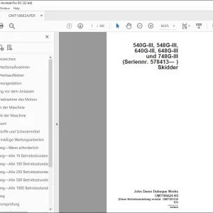 John Deere 540G-III 548G-III 640G-III 648G-III & 748G-III Betriebsanleitung PDF