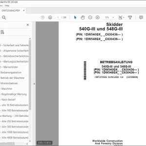 John Deere 540G-III & 548G-III Skidder BETRIEBSANLEITUNG PDF