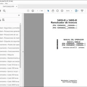 John Deere 540G-III y 548G-III MANUAL DEL OPERADOR OMT255832 PDF