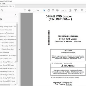John Deere 544K-II 4WD Loader Operator's Manual OMT386124X19 PDF