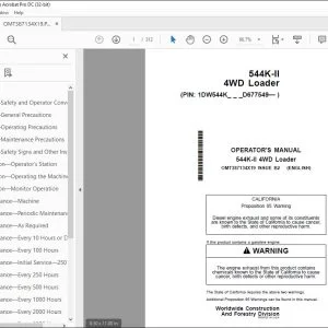 John Deere 544K-II 4WD Loader Operator's Manual OMT387134X19 - PDF DOWNLOAD