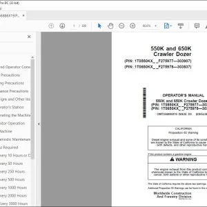John Deere 550K & 650K Crawler Dozer Operator's Manual - PDF DOWNLOAD