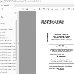 John Deere 6.8L Engines (PSS/PSL/PVL/PVS/PWX) Operator's Manual PDF