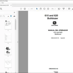 John Deere 610 & 620 Bulldozer MANUAL DEL OPERADOR OMU40433 PDF