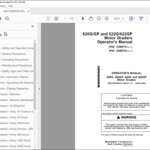 John Deere 620G, 620GP, 622G & 622GP Graders Operator's Manual PDF