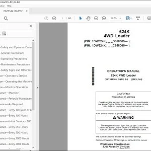John Deere 624K 4WD Loader Operator's Manual OMT344166 PDF