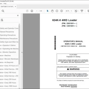 John Deere 624K-II 4WD Loader Operator's Manual OMT386131X19 PDF