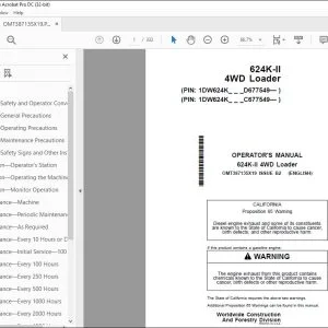 John Deere 624K-II 4WD Loader Operator's Manual OMT387135X19 PDF