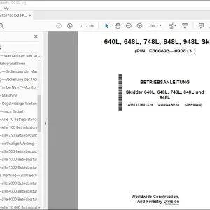 John Deere 640L, 648L, 748L, 848L, 948L Skidder BETRIEBSANLEITUNG PDF