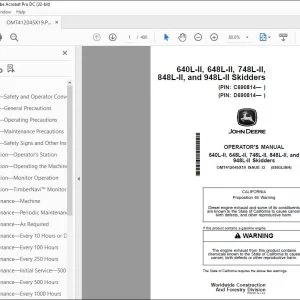 John Deere 640L-II, 648L-II, 748L-II, 848L-II & 948L-II Operator's Manual PDF